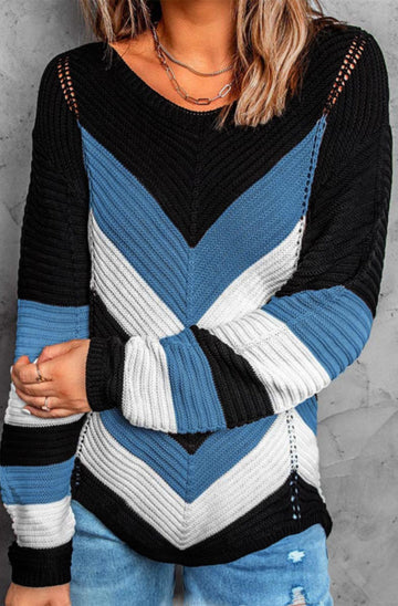Maya Block Colour Knitted Jumper Sweater Top